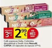 Nescafé - Cafe Espresso India/ Colombia Descafeinat O South Asia Capsa