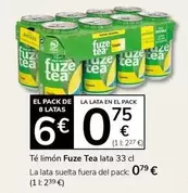 Fuze Tea - Te Limón Lata 33 Cl