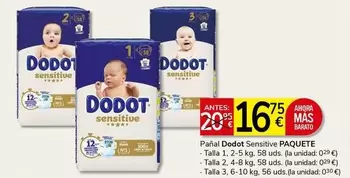Dodot - Panal Sensitive Paquete