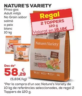 Nature's Variety - Pienso Perro Adulto Mediano No Grain Sabor Salmón O Pescado Blanco
