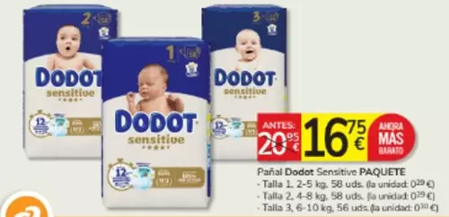 Dodot - Pañal  Sensitive Paquete