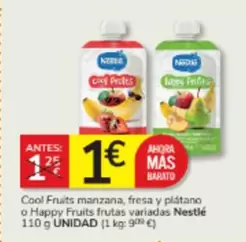 Nestlé - Coal Fruits Manzana, Fresa Y Platano O Happy Fruits Frutas