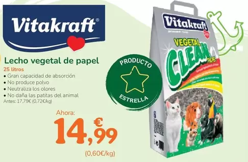 Vitakraft - Lecho Vegetal De Papel
