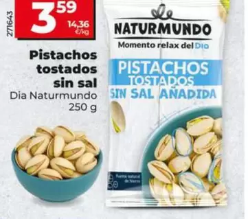 Dia Naturmundo - Pistachos Tostados Sin Sal 