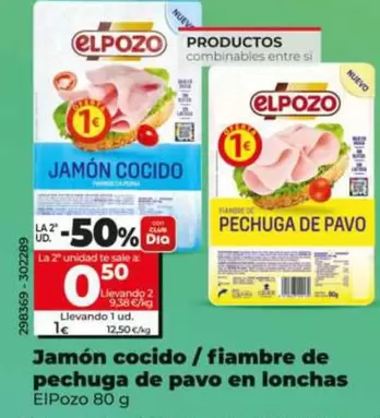 Elpozo - Jamon Cocidos/Fiambre De Pechuga De Pavo En Lonchas 