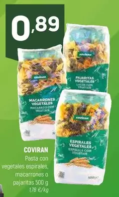 coviran - Pasta Con Vegetales Espirales, Macarrones O Pejaritas