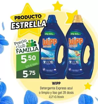 Wipp - Detergente Express Azul O Limpio Y Liso Gel