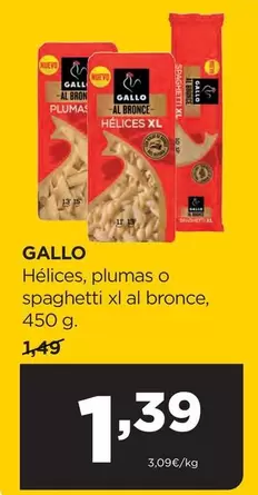 Gallo - Helices, Plumas O Spaghetti Xl Al Bronce