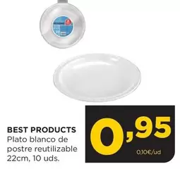 Best Products - Plato Blanco De Postre Reutilizable