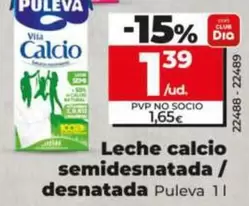 Puleva - Leche Calcio Semidesnatada 1 L