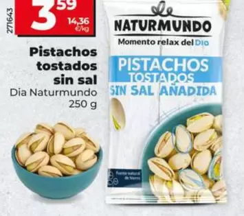 Dia Naturmundo - Pistachos Tostados Sin Sal
