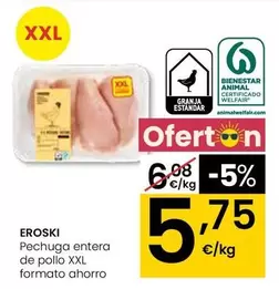 Eroski - Pechuga Entera De Pollo Xxl Formato Ahorro