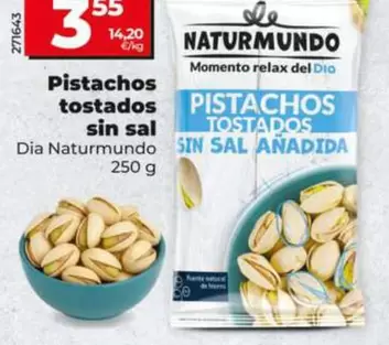 Dia Naturmundo - Pistachos Tostados Sin Sal