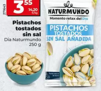Dia Naturmundo - Pistachos Tostados Sin Sal 