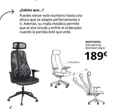 Matchspel - Silla Gaming, Bomstad Negro