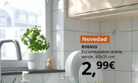 Rinnig - Escurreplatos Doble, Verde