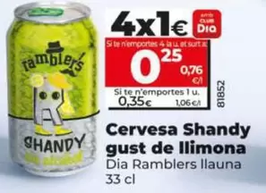 Dia Ramblers - Cerveza Shandy Sabor Limón  Lata 33 Cl