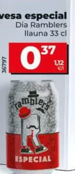 Dia Ramblers - Cerveza Especial  Lata 33 Cl