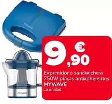 Mywave - Exprimidor O Sandwichera 750W Placas Antiadherentes