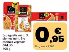 Gallo - Espaguetis Núm. 3/ Plomes Núm. 6 O Espirals Vegetals