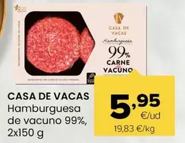 Casa De Vacas - Hamburguesa De Vacuno 99%