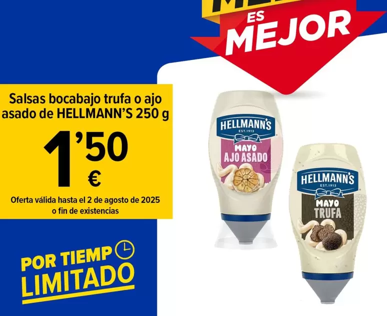 Hellmann's - Salsas Bocabajo Trufa O Ajo Asado De 250 G