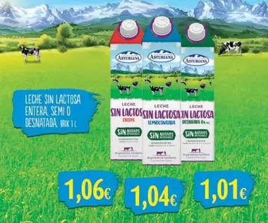 La Asturiana - Leche Sin Lactosa Envera Semi O Desnatada