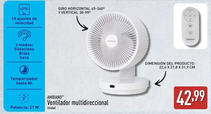Ambiano - Ventilador Multidireccional