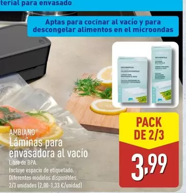 Ambiano - Laminas Para Envasadora Al Vacio