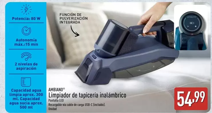 Limpiador De Tapiceria Inalámbrico