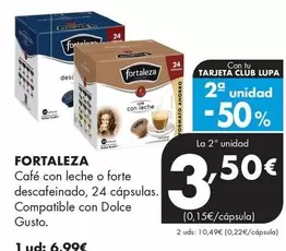 Fortaleza - Café Con Leche O Forte Descafeinado, 24 Cápsulas. Compatible Con Dolce Gusto