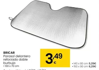 BriCor - Parasol Delantero Reforzado Doble Burbuja
