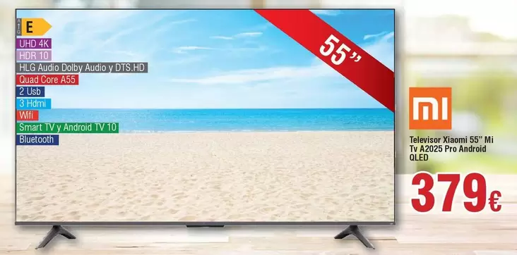 Xiaomi - Televisor 55" MI TV A2023 Pro Android QlED