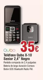 Qubo - Teléfono  X-10 Senior 2,4" Negro