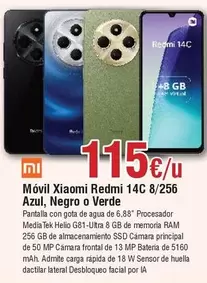 Xiaomi - Móvil Redmi 14C 8/256 Azul, Negro O Verde