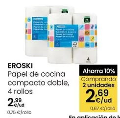 Eroski - Papel De Cocina Compacto Doble