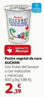 Auchan - Postre Vegetal De Coco
