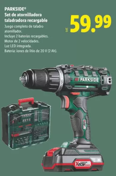 Parkside - Set De Atornilladora Taladradora Recargable