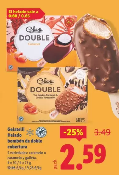 Gelatelli -  Helado Bombon De Doble Cobertura