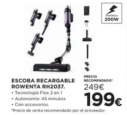 Rowenta - Escoba Recargable Rh2037
