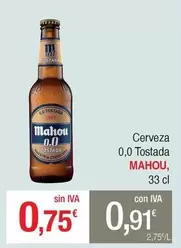 Mahou - Cerveza 0,0 Tostada