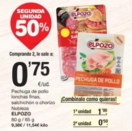 elpozo - Pechuga De Pollo Lonchas Finas, Salchichon O Chorizo