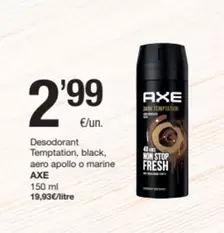 Axe - Desodorant Temptation, Black, Aero Apollo O Marine