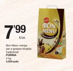 Purina - Bon Menu Menjar Per A Gossos Recepta Tradicional