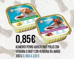 ifa amigo - Alimento Perro Adulto Paté Pollo Con Verdura O Buey Con Verdura