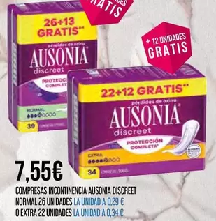 Ausonia - Compresas Incontinencia Discreet Normal