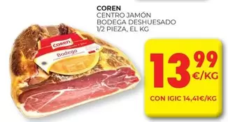 Coren - Centro Jamon Bodega Deshuesado 1/2 Pieza