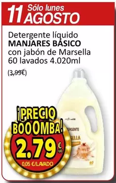 Manjares - Detergente Líquido Con Jabón De Marsella 60 Lavados