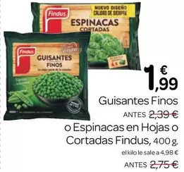 Findus - Guisantes Finos O Espinacas En Hojas O Cortadas