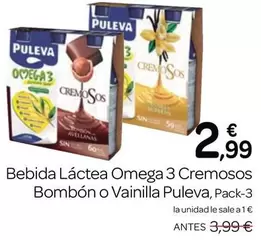 Puleva - Bebida Lactea Omega 3 Cremosos Bombon O Vainilla